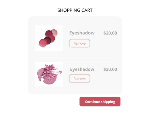 Continue shopping link on cart page