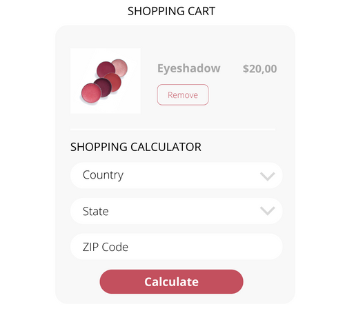 Shipping Calculator on Cart page